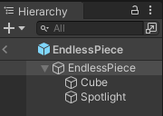 Hierarchy ウィンドウの LeanTween の EndlessPiece 