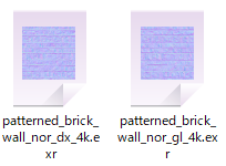 nor_dx と nor_gl を含む画像ファイル（アイコンは縮小した画像を貼り付けています）