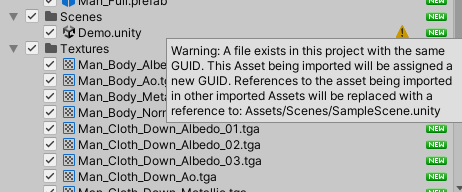 Unity Asset Store で入手した Adventure Character のアセットのDemo.unityについて警告が表示されました.