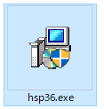 HSP 公式サイトからダウンロードした HSP3.6のインストーラ