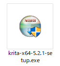 Krita 公式サイトからダウンロードした Windows 向けインストーラ
