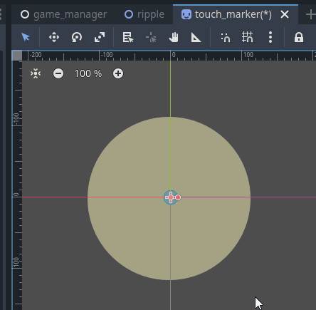 Godot4 CollisionShape2D(Circle) の当たり判定領域を表示する画像のサイズに合わせます。