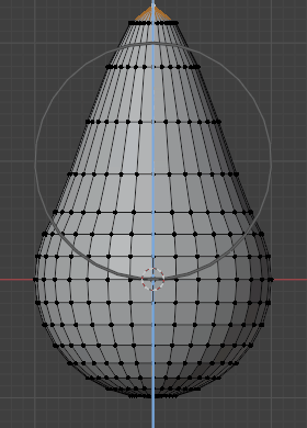 Blender4 UV球体の１点を伸ばしたプロポーショナル編集の例_スムーズ