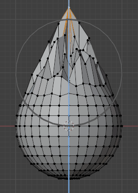 Blender4 UV球体の１点を伸ばしたプロポーショナル編集の例_ランダム