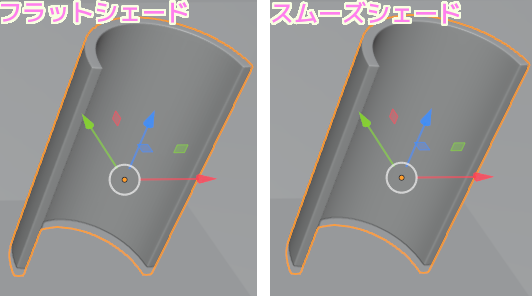 Blender4フラットシェードとスムーズシェードの井戸
