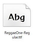 ダウンロードした ReggaeOne-Regular ttf ファイル