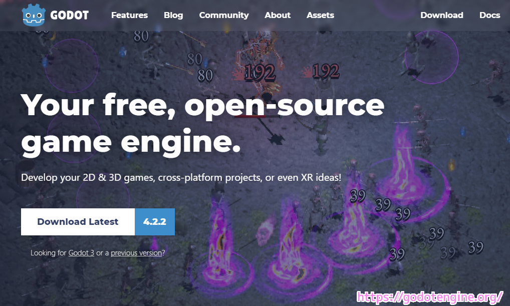 GodotEngine4.2.2 公式サイトの一部 20240717