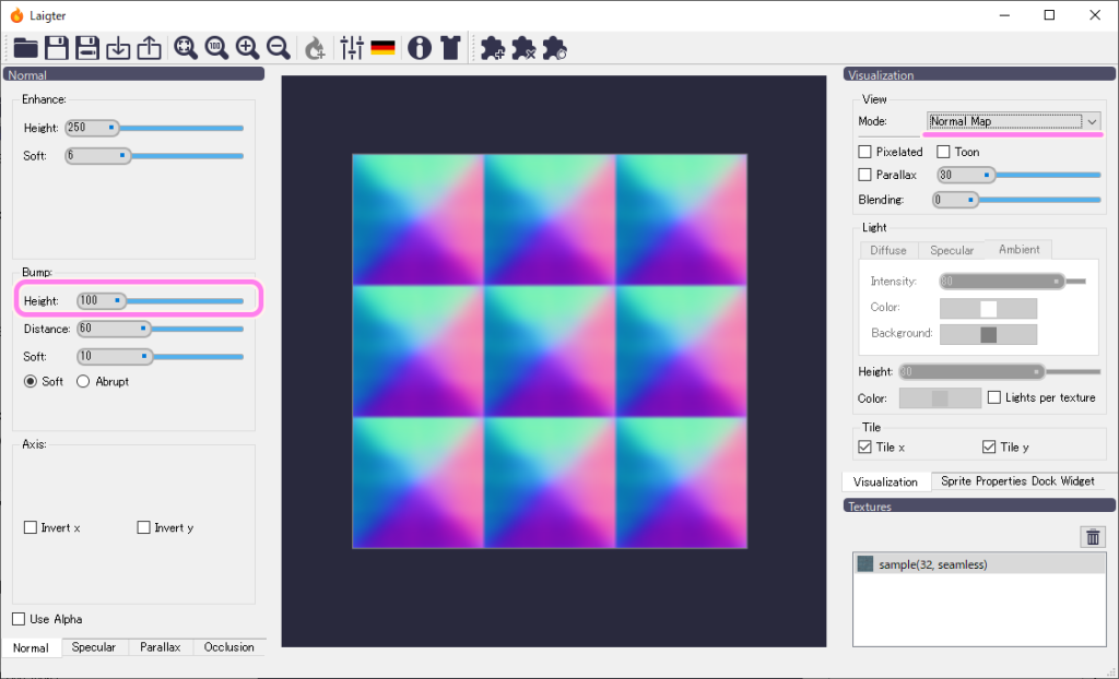 Laigter 表示を NormalMap に切り替えます２..