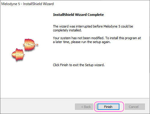 Cakewalk セットアップ Melodyne5（試用版）のインストールはキャンセル３