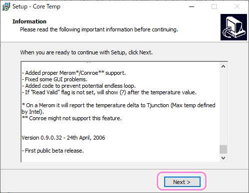 CoreTemp インストール７