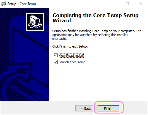 CoreTemp インストール８