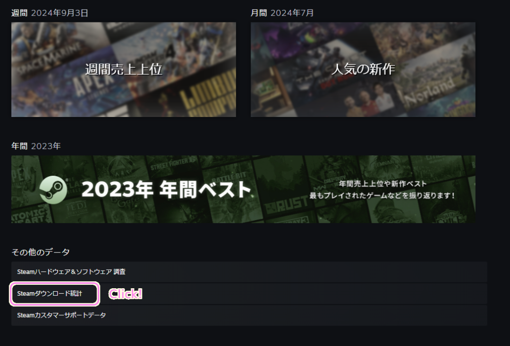 Steam 統計データの確認4