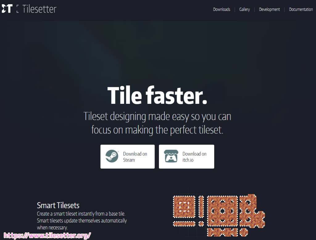 Tilesetter 公式サイトの一部 20240905