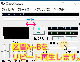 Okoshiyasu2 区間リピート再生