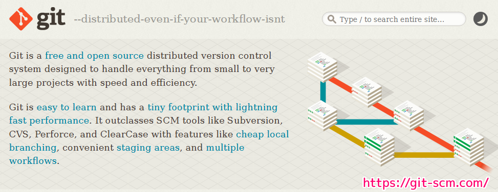 git-scm 公式サイトの一部 20250408