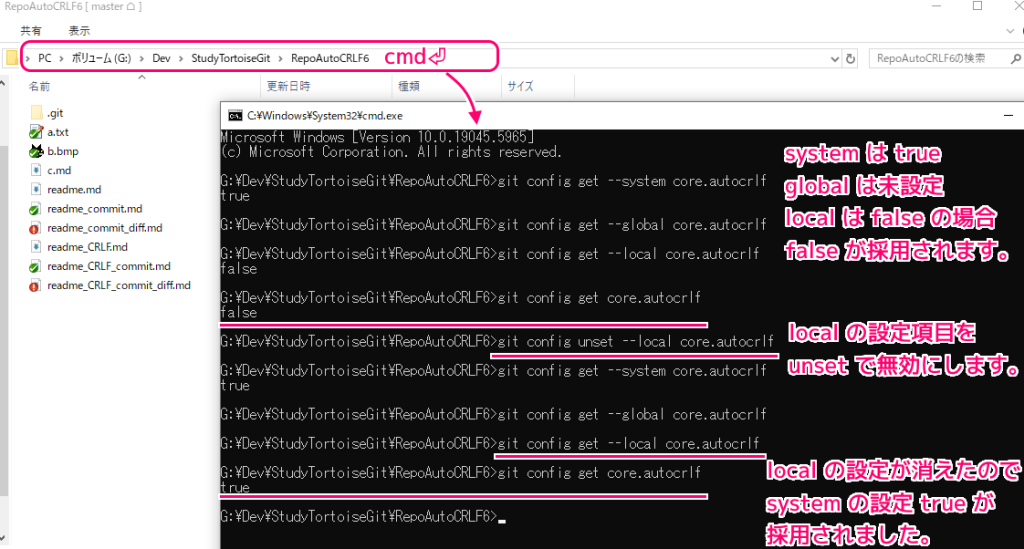 Git config unset により設定した項目を消去1