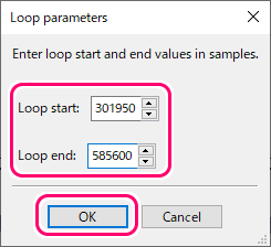 LoopAuditioneer で wav のループポイントを設定する7