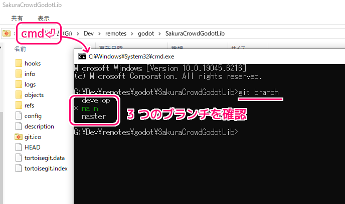 TortoiseGit ブランチの削除の手順1