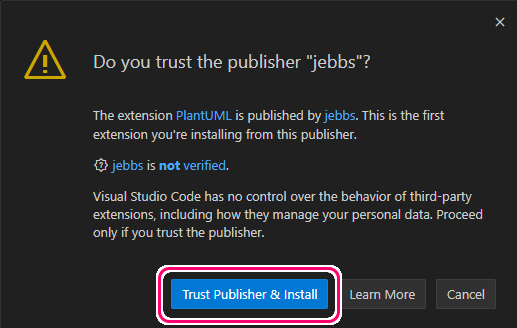 VisualStudioCode PlantUML エクステンションの導入2