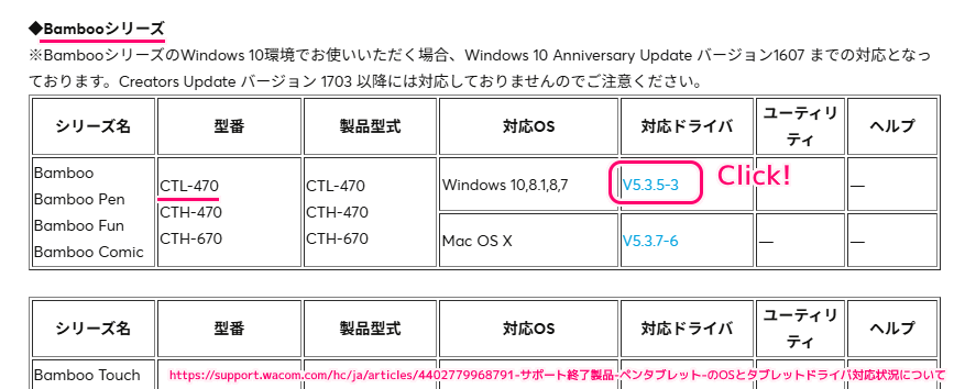 BAMBOO CTL-470 (Win11未サポート) を Windows 11 で使用する手順1