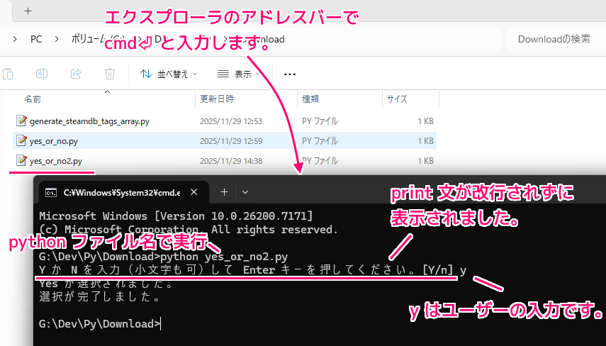 Python print で改行させないためのキーワード引数指定1